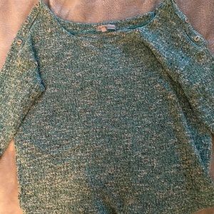 Green button sweater